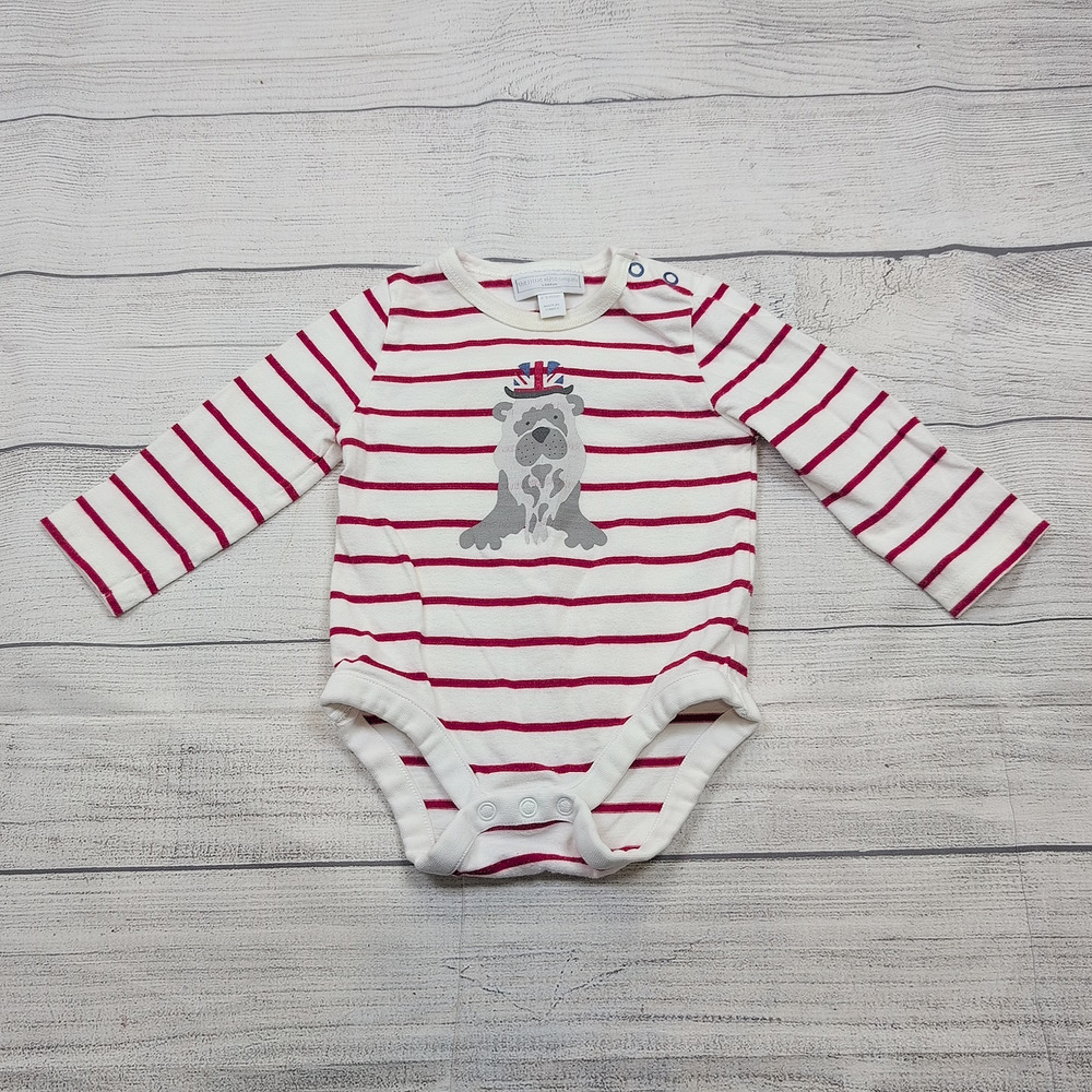 6/9m Little White Company London Dog Bodysuit
